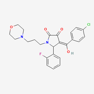 molecular formula C24H24ClFN2O4 B5500621 4-(4-chlorobenzoyl)-5-(2-fluorophenyl)-3-hydroxy-1-[3-(4-morpholinyl)propyl]-1,5-dihydro-2H-pyrrol-2-one 