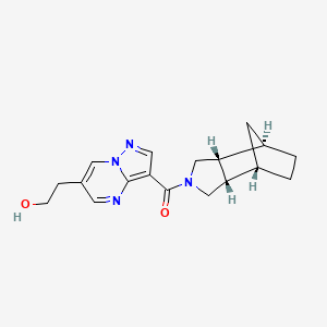 molecular formula C18H22N4O2 B5500632 2-{3-[(1R*,2R*,6S*,7S*)-4-氮杂三环[5.2.1.0~2,6~]癸-4-基羰基]吡唑并[1,5-a]嘧啶-6-基}乙醇 