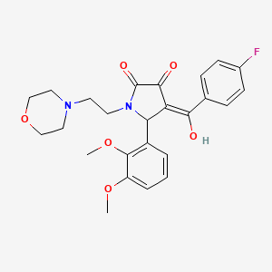 molecular formula C25H27FN2O6 B5500660 5-(2,3-二甲氧基苯基)-4-(4-氟苯甲酰)-3-羟基-1-[2-(4-吗啉基)乙基]-1,5-二氢-2H-吡咯-2-酮 
