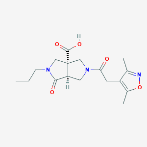 molecular formula C17H23N3O5 B5500667 (3aS*,6aS*)-5-[(3,5-dimethylisoxazol-4-yl)acetyl]-1-oxo-2-propylhexahydropyrrolo[3,4-c]pyrrole-3a(1H)-carboxylic acid 