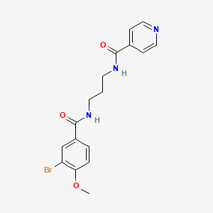 molecular formula C17H18BrN3O3 B5500671 N-{3-[(3-bromo-4-methoxybenzoyl)amino]propyl}isonicotinamide 