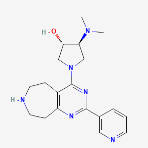 molecular formula C19H26N6O B5500680 rel-(3S,4S)-4-(dimethylamino)-1-[2-(3-pyridinyl)-6,7,8,9-tetrahydro-5H-pyrimido[4,5-d]azepin-4-yl]-3-pyrrolidinol dihydrochloride 
