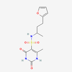 molecular formula C13H17N3O5S B5500686 N-[3-(2-furyl)-1-methylpropyl]-6-methyl-2,4-dioxo-1,2,3,4-tetrahydropyrimidine-5-sulfonamide 