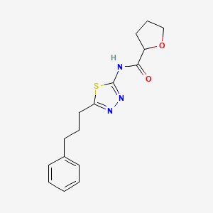 molecular formula C16H19N3O2S B5500711 N-[5-(3-phenylpropyl)-1,3,4-thiadiazol-2-yl]tetrahydro-2-furancarboxamide 