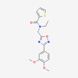 molecular formula C18H19N3O4S B5500735 N-{[3-(3,4-dimethoxyphenyl)-1,2,4-oxadiazol-5-yl]methyl}-N-ethyl-2-thiophenecarboxamide 