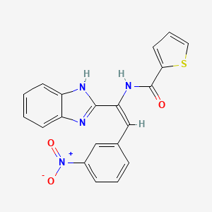 molecular formula C20H14N4O3S B5500738 N-[1-(1H-benzimidazol-2-yl)-2-(3-nitrophenyl)vinyl]-2-thiophenecarboxamide 