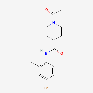 molecular formula C15H19BrN2O2 B5500742 1-acetyl-N-(4-bromo-2-methylphenyl)-4-piperidinecarboxamide 