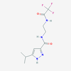 molecular formula C11H15F3N4O2 B5500763 3-isopropyl-N-{2-[(trifluoroacetyl)amino]ethyl}-1H-pyrazole-5-carboxamide 