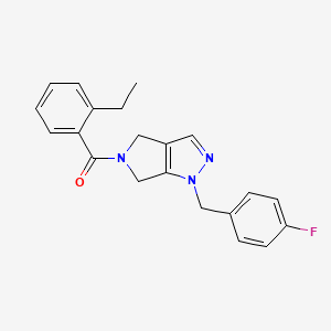 molecular formula C21H20FN3O B5500783 5-(2-ethylbenzoyl)-1-(4-fluorobenzyl)-1,4,5,6-tetrahydropyrrolo[3,4-c]pyrazole 