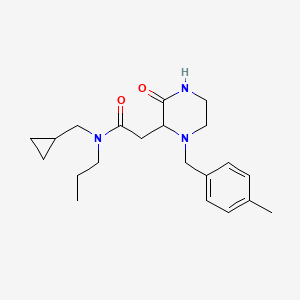 molecular formula C21H31N3O2 B5500797 N-(环丙基甲基)-2-[1-(4-甲基苄基)-3-氧代-2-哌嗪基]-N-丙基乙酰胺 