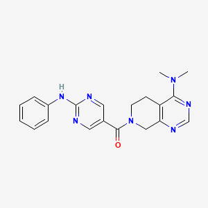molecular formula C20H21N7O B5500819 7-[(2-anilinopyrimidin-5-yl)carbonyl]-N,N-dimethyl-5,6,7,8-tetrahydropyrido[3,4-d]pyrimidin-4-amine 