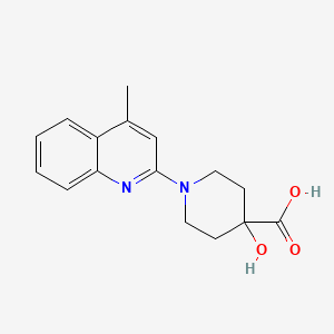 4-hydroxy-1-(4-methylquinolin-2-yl)piperidine-4-carboxylic acid
