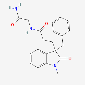molecular formula C21H23N3O3 B5500858 N-(2-氨基-2-氧代乙基)-3-(3-苄基-1-甲基-2-氧代-2,3-二氢-1H-吲哚-3-基)丙酰胺 