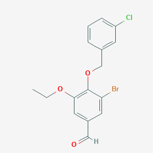 molecular formula C16H14BrClO3 B5500862 3-bromo-4-[(3-chlorobenzyl)oxy]-5-ethoxybenzaldehyde 