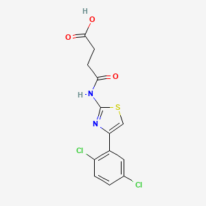 molecular formula C13H10Cl2N2O3S B5500865 4-{[4-(2,5-二氯苯基)-1,3-噻唑-2-基]氨基}-4-氧代丁酸 