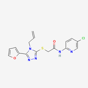 molecular formula C16H14ClN5O2S B5500872 2-{[4-allyl-5-(2-furyl)-4H-1,2,4-triazol-3-yl]thio}-N-(5-chloro-2-pyridinyl)acetamide 