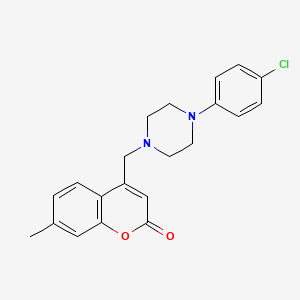 molecular formula C21H21ClN2O2 B5500887 4-{[4-(4-chlorophenyl)piperazin-1-yl]methyl}-7-methyl-2H-chromen-2-one 