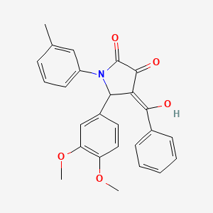molecular formula C26H23NO5 B5500927 4-benzoyl-5-(3,4-dimethoxyphenyl)-3-hydroxy-1-(3-methylphenyl)-1,5-dihydro-2H-pyrrol-2-one 