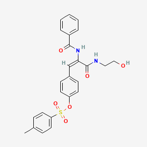 molecular formula C25H24N2O6S B5500934 4-{2-(苯甲酰氨基)-3-[(2-羟乙基)氨基]-3-氧代-1-丙烯-1-基}苯基4-甲苯磺酸盐 