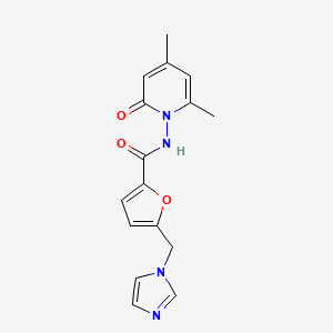 molecular formula C16H16N4O3 B5500942 N-(4,6-dimethyl-2-oxopyridin-1(2H)-yl)-5-(1H-imidazol-1-ylmethyl)-2-furamide 