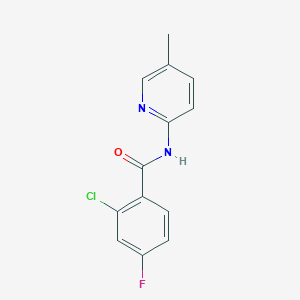 molecular formula C13H10ClFN2O B5500959 2-氯-4-氟-N-(5-甲基-2-吡啶基)苯甲酰胺 