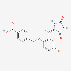 molecular formula C18H13BrN2O5 B5500964 4-({4-bromo-2-[(2,5-dioxo-4-imidazolidinylidene)methyl]phenoxy}methyl)benzoic acid 