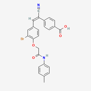 molecular formula C25H19BrN2O4 B5500970 4-[2-(3-bromo-4-{2-[(4-methylphenyl)amino]-2-oxoethoxy}phenyl)-1-cyanovinyl]benzoic acid 