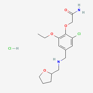 2-[2-Chloro-6-ethoxy-4-[(oxolan-2-ylmethylamino)methyl]phenoxy]acetamide;hydrochloride