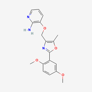 molecular formula C18H19N3O4 B5501019 3-{[2-(2,5-二甲氧基苯基)-5-甲基-1,3-恶唑-4-基]甲氧基}吡啶-2-胺 