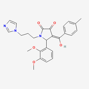 molecular formula C26H27N3O5 B5501027 5-(2,3-dimethoxyphenyl)-3-hydroxy-1-[3-(1H-imidazol-1-yl)propyl]-4-(4-methylbenzoyl)-1,5-dihydro-2H-pyrrol-2-one 