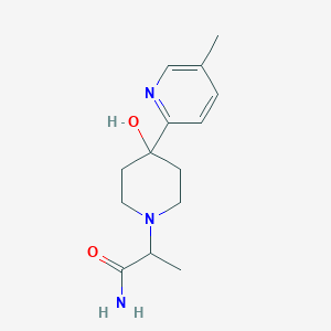 molecular formula C14H21N3O2 B5501045 2-[4-hydroxy-4-(5-methylpyridin-2-yl)piperidin-1-yl]propanamide 