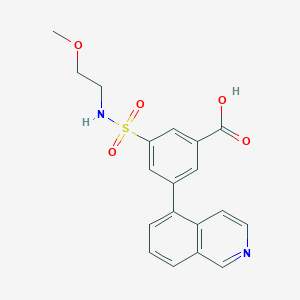 molecular formula C19H18N2O5S B5501047 3-isoquinolin-5-yl-5-{[(2-methoxyethyl)amino]sulfonyl}benzoic acid 