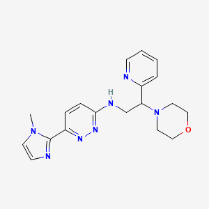 molecular formula C19H23N7O B5501088 6-(1-methyl-1H-imidazol-2-yl)-N-(2-morpholin-4-yl-2-pyridin-2-ylethyl)pyridazin-3-amine 
