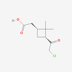 molecular formula C10H15ClO3 B055011 Cyclobutaneacetic acid, 3-(chloroacetyl)-2,2-dimethyl-, cis-(9CI) CAS No. 118147-73-2