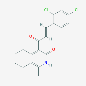 molecular formula C19H17Cl2NO2 B5501115 4-[3-(2,4-二氯苯基)丙烯酰]-1-甲基-5,6,7,8-四氢-3(2H)-异喹啉酮 