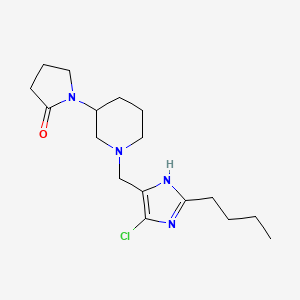 molecular formula C17H27ClN4O B5501133 1-{1-[(2-butyl-5-chloro-1H-imidazol-4-yl)methyl]piperidin-3-yl}pyrrolidin-2-one 