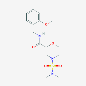 molecular formula C15H23N3O5S B5501159 4-[(dimethylamino)sulfonyl]-N-(2-methoxybenzyl)-2-morpholinecarboxamide 