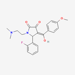 molecular formula C22H23FN2O4 B5501170 1-[2-(dimethylamino)ethyl]-5-(2-fluorophenyl)-3-hydroxy-4-(4-methoxybenzoyl)-1,5-dihydro-2H-pyrrol-2-one 