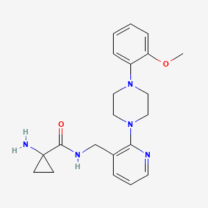 molecular formula C21H27N5O2 B5501178 1-amino-N-({2-[4-(2-methoxyphenyl)piperazin-1-yl]pyridin-3-yl}methyl)cyclopropanecarboxamide 