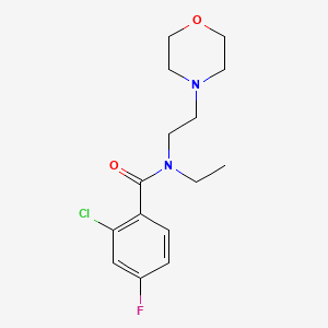 molecular formula C15H20ClFN2O2 B5501184 2-chloro-N-ethyl-4-fluoro-N-(2-morpholin-4-ylethyl)benzamide 