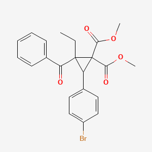 molecular formula C22H21BrO5 B5501207 dimethyl 2-benzoyl-3-(4-bromophenyl)-2-ethyl-1,1-cyclopropanedicarboxylate 