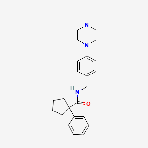 molecular formula C24H31N3O B5501215 N-[4-(4-methyl-1-piperazinyl)benzyl]-1-phenylcyclopentanecarboxamide 