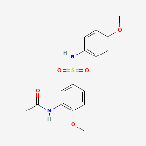 molecular formula C16H18N2O5S B5501228 N-(2-methoxy-5-{[(4-methoxyphenyl)amino]sulfonyl}phenyl)acetamide 