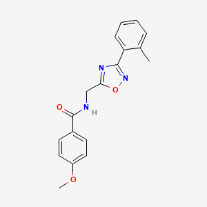 molecular formula C18H17N3O3 B5501235 4-甲氧基-N-{[3-(2-甲基苯基)-1,2,4-恶二唑-5-基]甲基}苯甲酰胺 