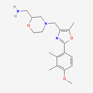 molecular formula C19H27N3O3 B5501260 [(4-{[2-(4-methoxy-2,3-dimethylphenyl)-5-methyl-1,3-oxazol-4-yl]methyl}-2-morpholinyl)methyl]amine hydrochloride 