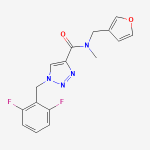 molecular formula C16H14F2N4O2 B5501279 1-(2,6-difluorobenzyl)-N-(3-furylmethyl)-N-methyl-1H-1,2,3-triazole-4-carboxamide 