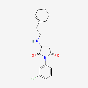 molecular formula C18H21ClN2O2 B5501285 1-(3-氯苯基)-3-{[2-(1-环己烯-1-基)乙基]氨基}-2,5-吡咯烷二酮 