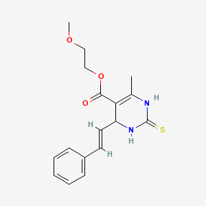 molecular formula C17H20N2O3S B5501300 2-methoxyethyl 6-methyl-4-(2-phenylvinyl)-2-thioxo-1,2,3,4-tetrahydro-5-pyrimidinecarboxylate 