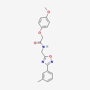 molecular formula C19H19N3O4 B5501314 2-(4-甲氧基苯氧基)-N-{[3-(3-甲基苯基)-1,2,4-恶二唑-5-基]甲基}乙酰胺 