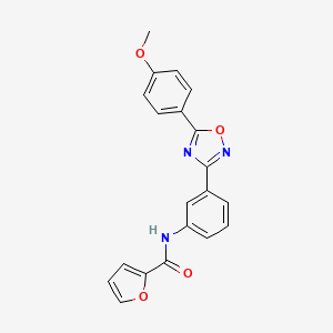 molecular formula C20H15N3O4 B5501322 N-{3-[5-(4-methoxyphenyl)-1,2,4-oxadiazol-3-yl]phenyl}-2-furamide 